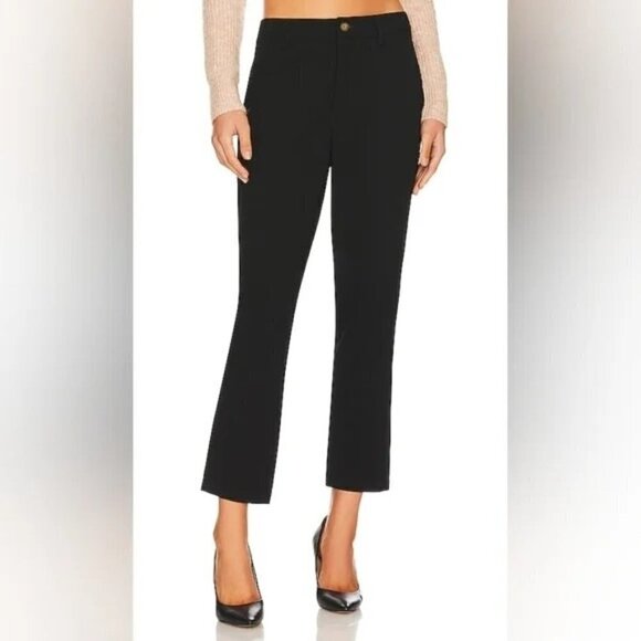 Bcbgeneration Knit Twill Cropped Flare Pants in Black Size Small - Picture 1 of 9